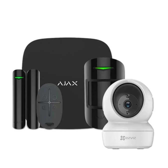 Set of wireless alarm system Ajax StarterKit black + Wi-Fi camera