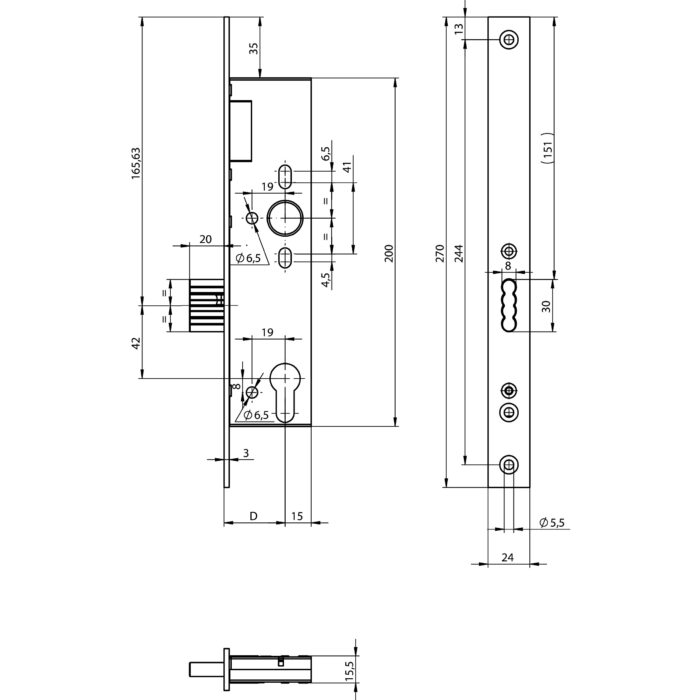 Замок врізний EFF EFF DIN N15560**X5*0009