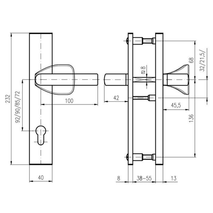 Фурнітура захисна ROSTEX R1/R4 - Інтернет-магазин Locksmith, фото